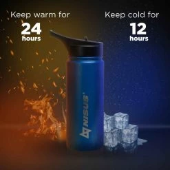 NISUS Insulated Sports Water Bottle | 18 Oz | Stainless Steel | 3 Lid Types | CLEARANCE 46 NISUS Insulated Sports Water Bottle | 18 Oz | Stainless Steel | 3 Lid Types | CLEARANCE