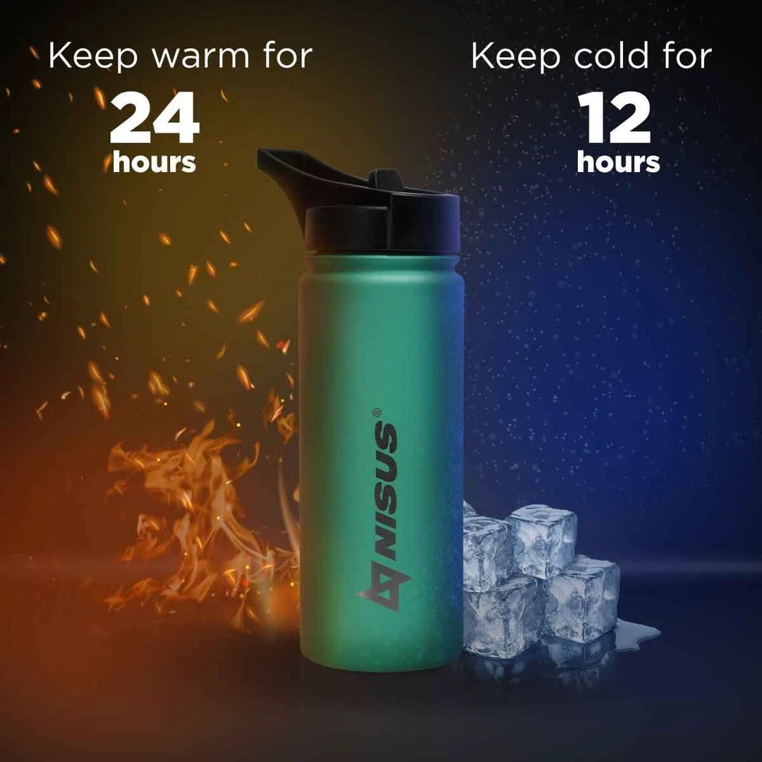 NISUS Insulated Sports Water Bottle | 18 Oz | Stainless Steel | 3 Lid Types | CLEARANCE 9 NISUS Insulated Sports Water Bottle | 18 Oz | Stainless Steel | 3 Lid Types | CLEARANCE