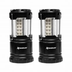 NISUS Pack Of 2 360-Degree Bright Collapsible Camping Lanterns, IPX4 Waterproof