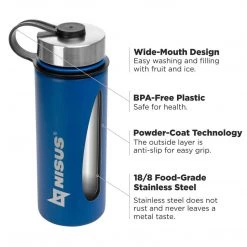 NISUS Insulated Sports Water Bottle | 18 Oz | Stainless Steel | 3 Lid Types | CLEARANCE 42 NISUS Insulated Sports Water Bottle | 18 Oz | Stainless Steel | 3 Lid Types | CLEARANCE