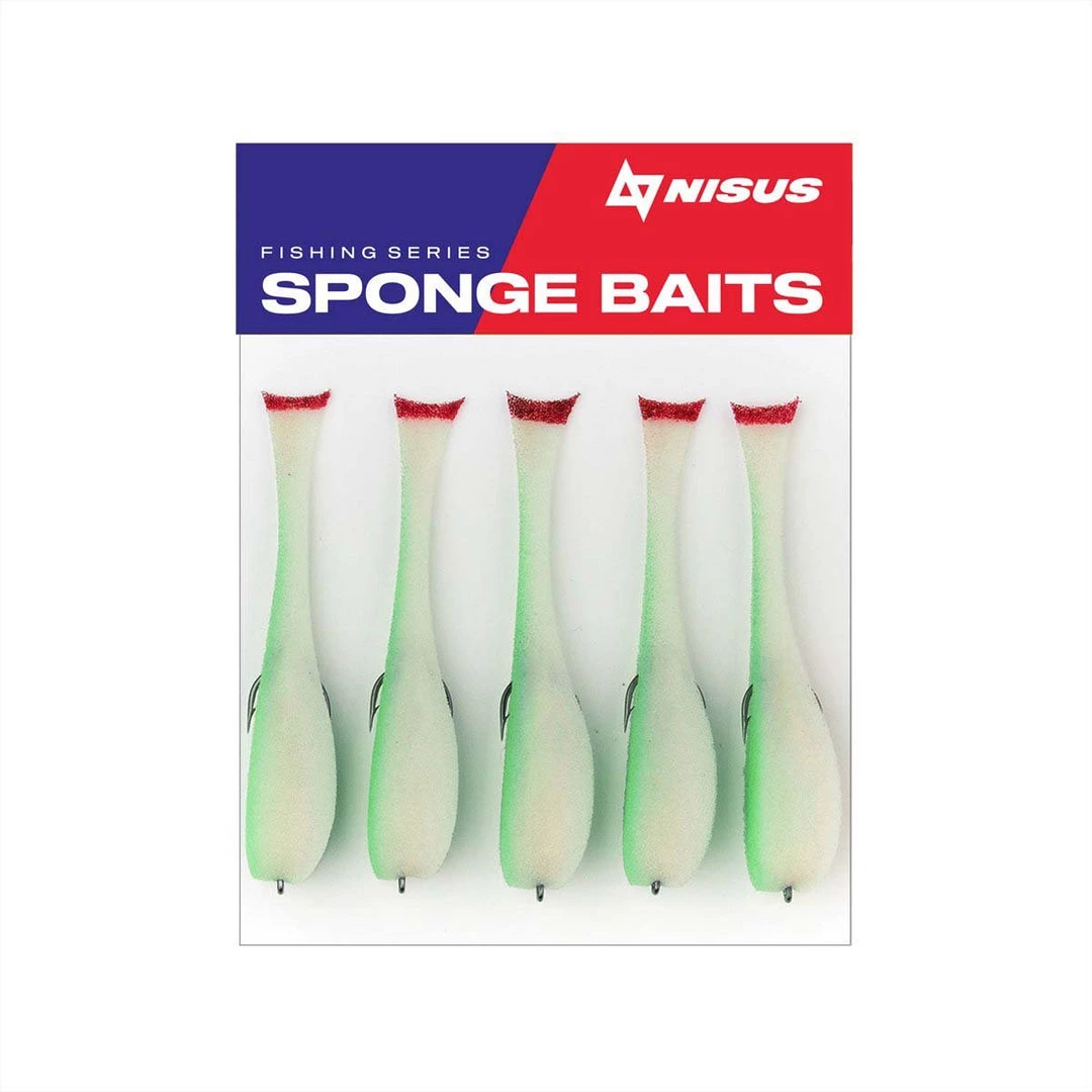 Nisus 3.5 Inch Sponge Fishing Lure, Offset Hook, Pack Of 5 7 Nisus 3.5 Inch Sponge Fishing Lure, Offset Hook, Pack Of 5