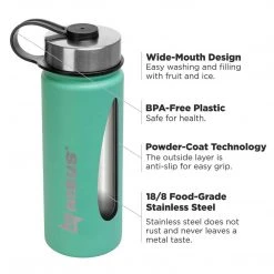 NISUS Insulated Sports Water Bottle | 18 Oz | Stainless Steel | 3 Lid Types | CLEARANCE