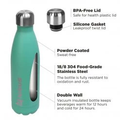 NISUS Twist Top Insulated Water Bottle | 17 Oz | Stainless Steel | CLEARANCE