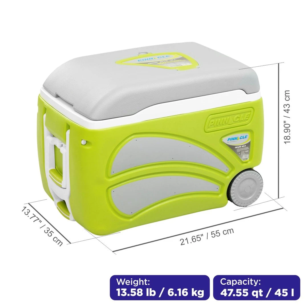 PINNACLE Proxon Spacious Wheeling Camping Ice Chest With A Side Handle, 47 Qt 4 PINNACLE Proxon Spacious Wheeling Camping Ice Chest With A Side Handle, 47 Qt