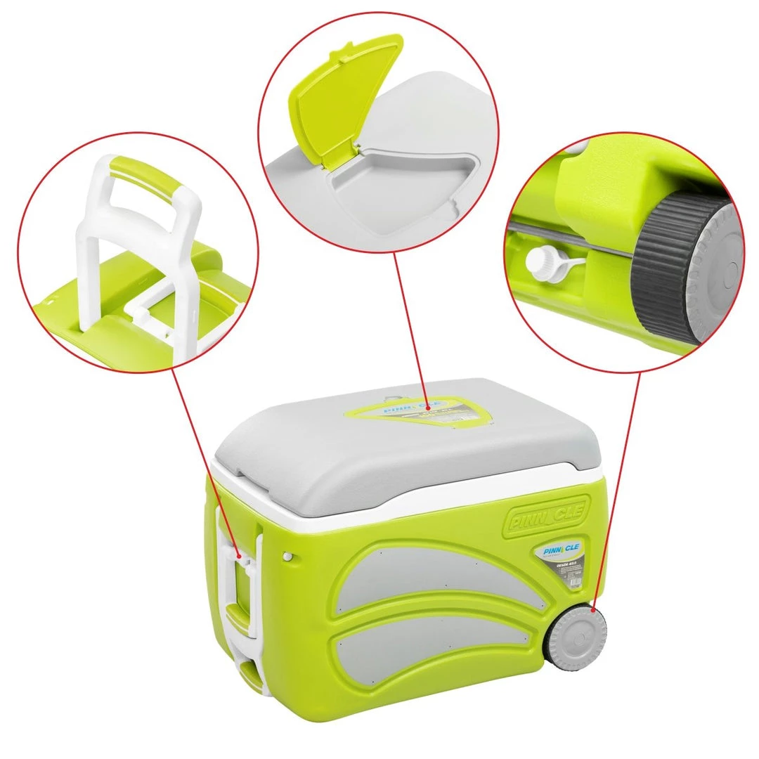 PINNACLE Proxon Spacious Wheeling Camping Ice Chest With A Side Handle, 47 Qt 8 PINNACLE Proxon Spacious Wheeling Camping Ice Chest With A Side Handle, 47 Qt
