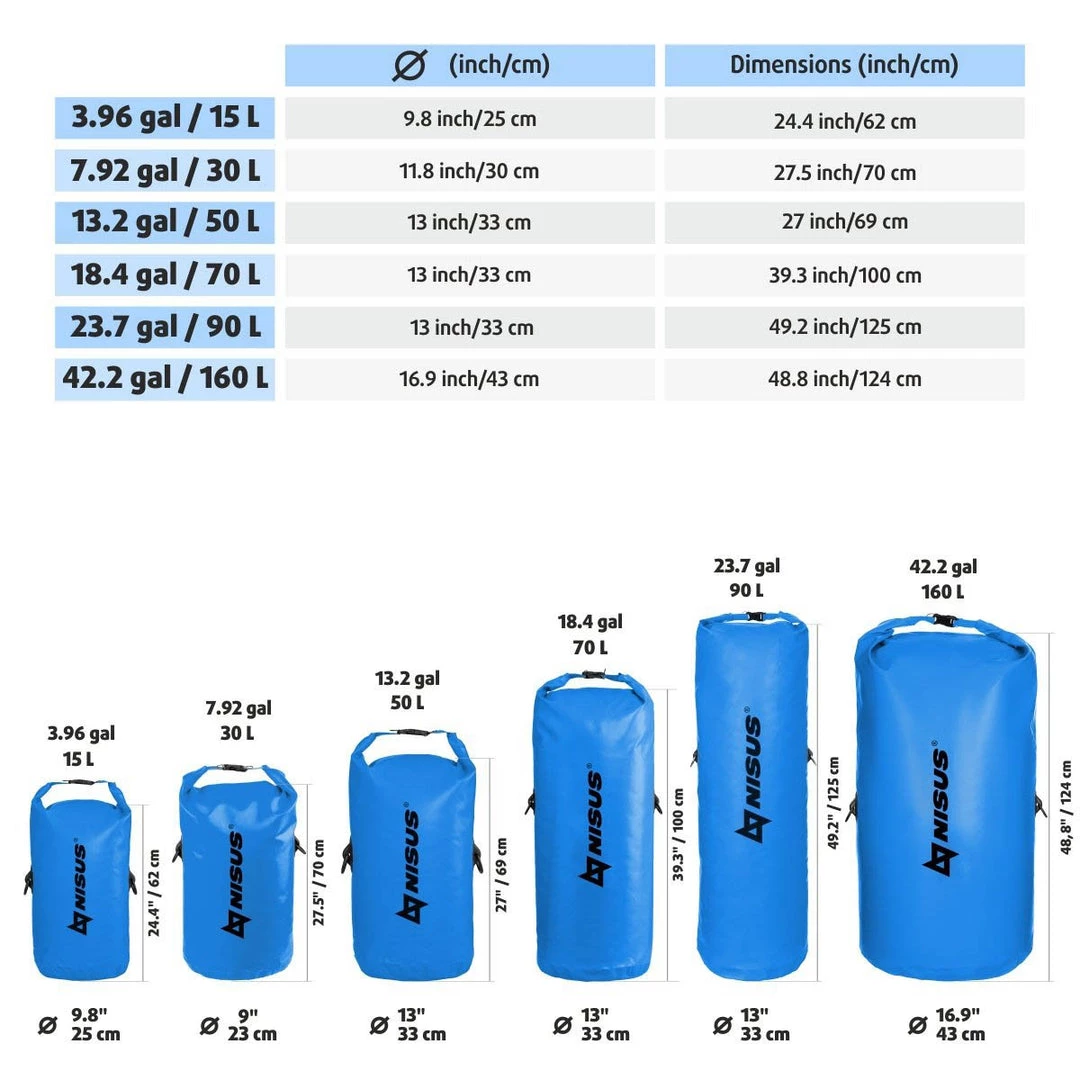 NISUS 15 L Waterproof Small Portable Dry Bag, Blue Dry Bags 8 NISUS 15 L Waterproof Small Portable Dry Bag, Blue Dry Bags