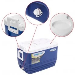 PINNACLE Coolers Eskimo Large Outdoor Ice Chest | Side Handle | Drain Plug | Six Cup Holders | 60 Qt | CLEARANCE