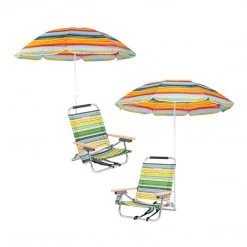 NISUS Backpack Chairs Lightest Backpack Beach Chair And 4 Ft Sun Umbrella, Set Of 2