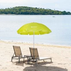 NISUS Beach Umbrellas 5, 6 Ft Lime Green Folding Beach Umbrella With Carry Bag