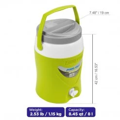 PINNACLE Platino Beverage Cooler Jug | 8 Qt | With Spigot | For Picnics, Camping, Outdoor | CLEARANCE Coolers