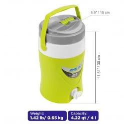 PINNACLE Coolers Platino Beverage Cooler Jug With Spigot And Straw Lid, 4 Qt