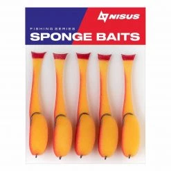 NISUS 5" Sponge Bait With A Double Hook For Predatory Fish, Multi-Colored, 5 Pcs Soft Bait Lure 17 NISUS 5