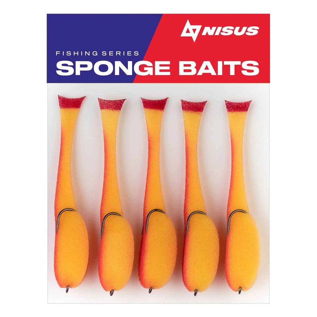 NISUS 5" Sponge Bait With A Double Hook For Predatory Fish, Multi-Colored, 5 Pcs Soft Bait Lure 8 NISUS 5" Sponge Bait With A Double Hook For Predatory Fish, Multi-Colored, 5 Pcs Soft Bait Lure