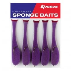 NISUS 5.5" Sponge Bait With A Double Hook For Predatory Fish, Multi-Colored, 5 Pcs Soft Bait Lure
