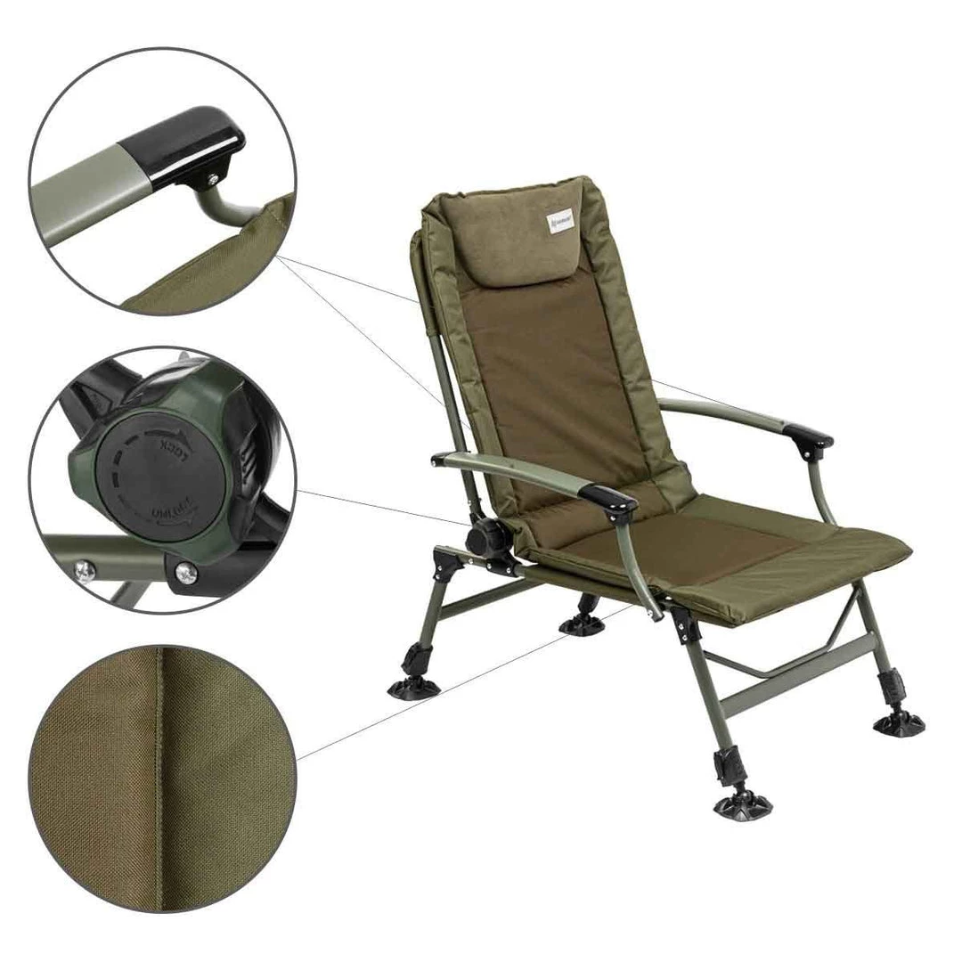 NISUS Reclining Aluminum Camping Chair With Adjustable Legs 7 NISUS Reclining Aluminum Camping Chair With Adjustable Legs