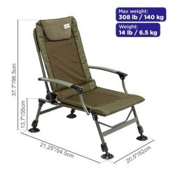 NISUS Reclining Aluminum Camping Chair With Adjustable Legs