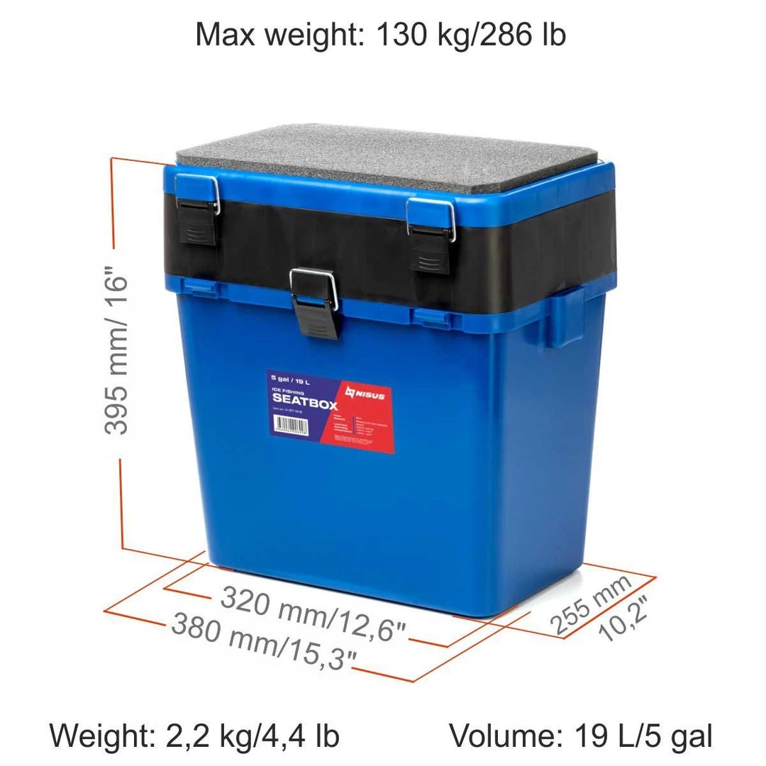 NISUS Ice Fishing Bucket Type Box With Seat | 2 Compartments | 5 Gal 14 NISUS Ice Fishing Bucket Type Box With Seat | 2 Compartments | 5 Gal