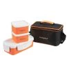 PINNACLE Camp Cookware Pyramid Set Of 3 Orange Plastic Lunch Containers | Insulated Bag | Food Storage Boxes - CLEARANCE 2 PINNACLE Camp Cookware Pyramid Set Of 3 Orange Plastic Lunch Containers | Insulated Bag | Food Storage Boxes - CLEARANCE