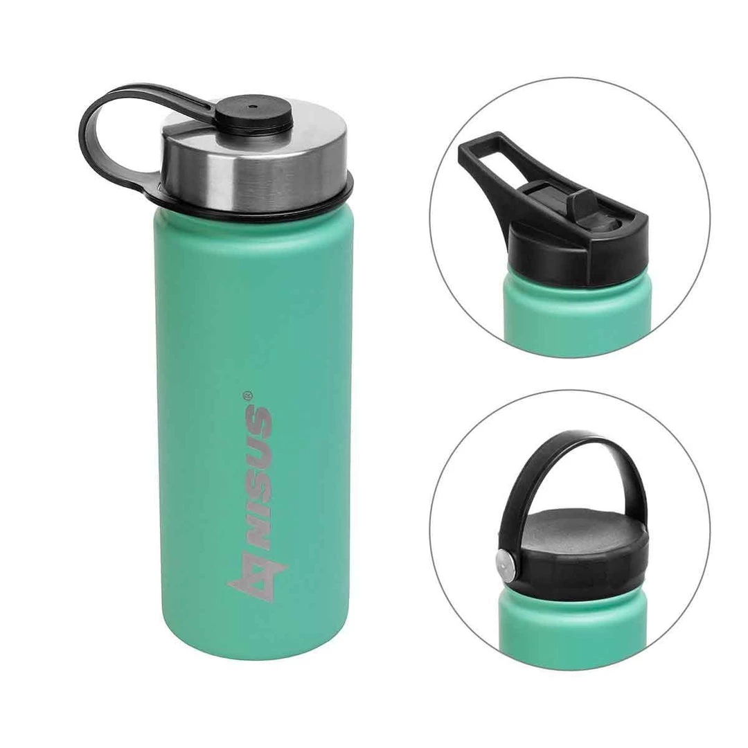 NISUS Insulated Sports Water Bottle | 18 Oz | Stainless Steel | 3 Lid Types | CLEARANCE 7 NISUS Insulated Sports Water Bottle | 18 Oz | Stainless Steel | 3 Lid Types | CLEARANCE