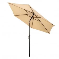 NISUS Beach Umbrellas Patio Garden Large Folding Tilting Umbrella, Beige