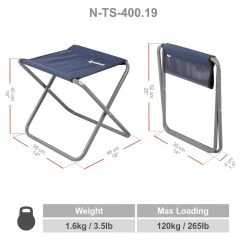 NISUS Durable Compact Folding Blue Steel Tourist Camping Stool