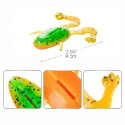 NISUS Soft Bait Lure Frog 3.5" Crankbait Tackle Soft Swimbait Fishing Lures (Multi Colors) 4 Psc