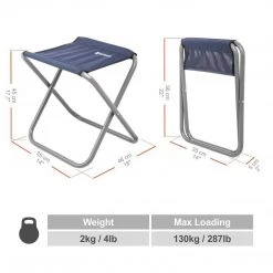 NISUS Set Of 2 Blue Folding Camping Chairs With Steel Frame