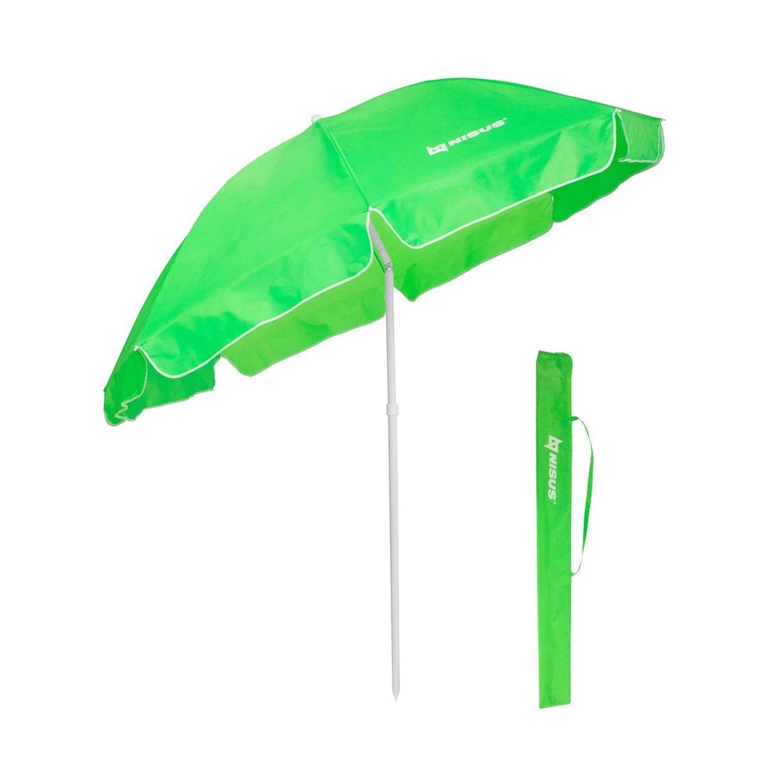 NISUS 5, 6 Ft Green Folding Tilting Beach Umbrella With Carry Bag Beach Umbrellas 3 NISUS 5, 6 Ft Green Folding Tilting Beach Umbrella With Carry Bag Beach Umbrellas