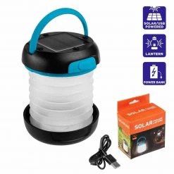 NISUS Lanterns Solar Rechargeable Collapsible LED Lantern With Power Bank