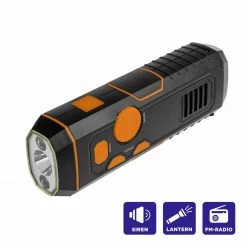HELIOS Flashlights Portable Micro USB Radio Lantern, Green/Orange
