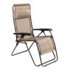 Camp Chairs NISUS Zero Gravity Folding Lounge Armchair | Reclining | Pillow Headrest | Beige | CLEARANCE