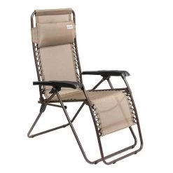 Cheap TONAREX Store 62 Camp Chairs NISUS Zero Gravity Folding Lounge Armchair | Reclining | Pillow Headrest | Beige | CLEARANCE