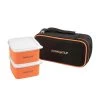 PINNACLE Polaris Set Of 2 Plastic Lunch Boxes | 8.5 Oz | Insulated Bag | Food Storage Containers, Orange | CLEARANCE
