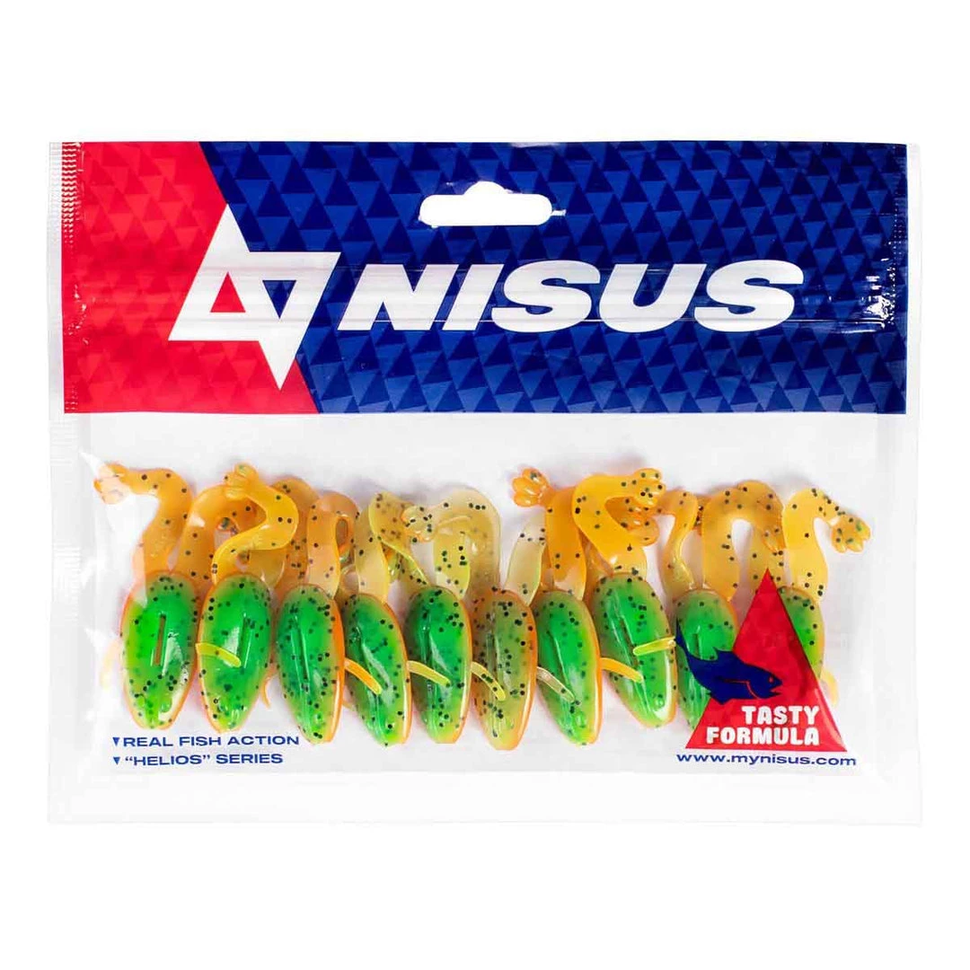 NISUS Frog 2.36" Crankbait Tackle Soft Swimbait Fishing Lures (Multi Colors) 10 Psc 4 NISUS Frog 2.36" Crankbait Tackle Soft Swimbait Fishing Lures (Multi Colors) 10 Psc