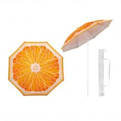 NISUS Beach Umbrellas Fruit Pattern Folding Tilting Beach Umbrella With Carry Bag
