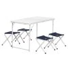 NISUS Folding Outdoor Camping Table | Lightweight Aluminum | Adjustable Height | Four Stools Included | 4 FT Length | CLEARANCE