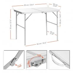 NISUS Camp Tables Folding Outdoor Camping Table | Lightweight Aluminum | Adjustable Height | 3 FT Length | CLEARANCE