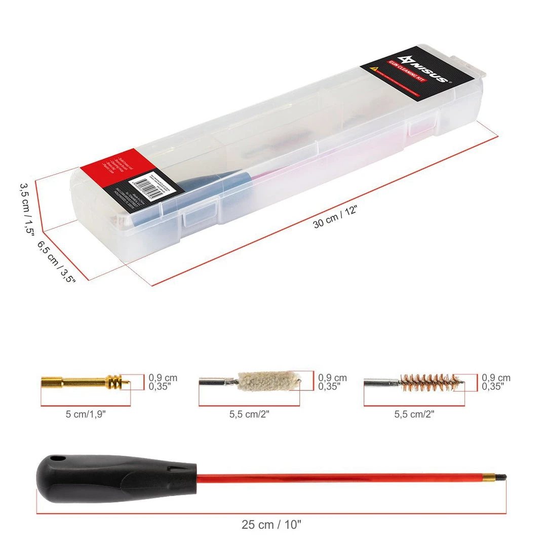 HELIOS Gun Cleaning Kits Gun Cleaning Kit, .357 Caliber, 4 Items, Plastic Case 4 HELIOS Gun Cleaning Kits Gun Cleaning Kit, .357 Caliber, 4 Items, Plastic Case