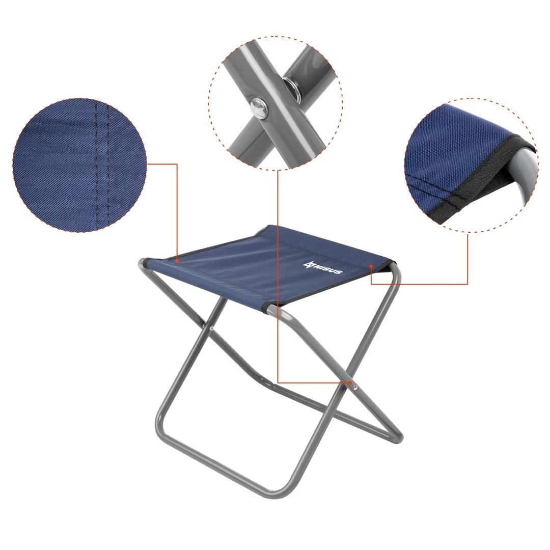 NISUS Durable Compact Folding Blue Steel Tourist Camping Stool 7 NISUS Durable Compact Folding Blue Steel Tourist Camping Stool
