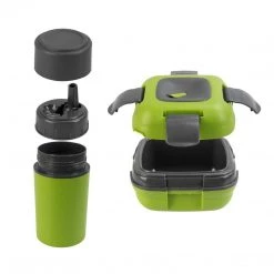 PINNACLE Paloma Green Set Of Plastic Lunch Box With 20 Oz Bottle | Insulated Bag | CLEARANCE