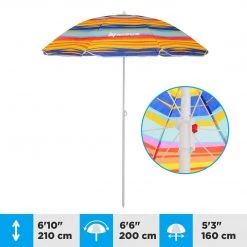 NISUS 4, 5 Ft Bright Tilting Beach Umbrella With Carry Bag Beach Umbrellas
