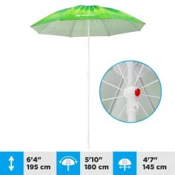 NISUS Beach Umbrellas Fruit Pattern Folding Tilting Beach Umbrella With Carry Bag