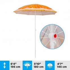 NISUS Beach Umbrellas Fruit Pattern Folding Tilting Beach Umbrella With Carry Bag