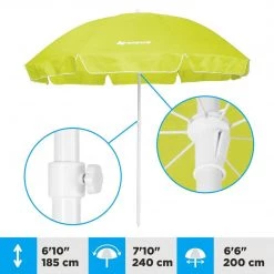 NISUS Beach Umbrellas 5, 6 Ft Lime Green Folding Beach Umbrella With Carry Bag