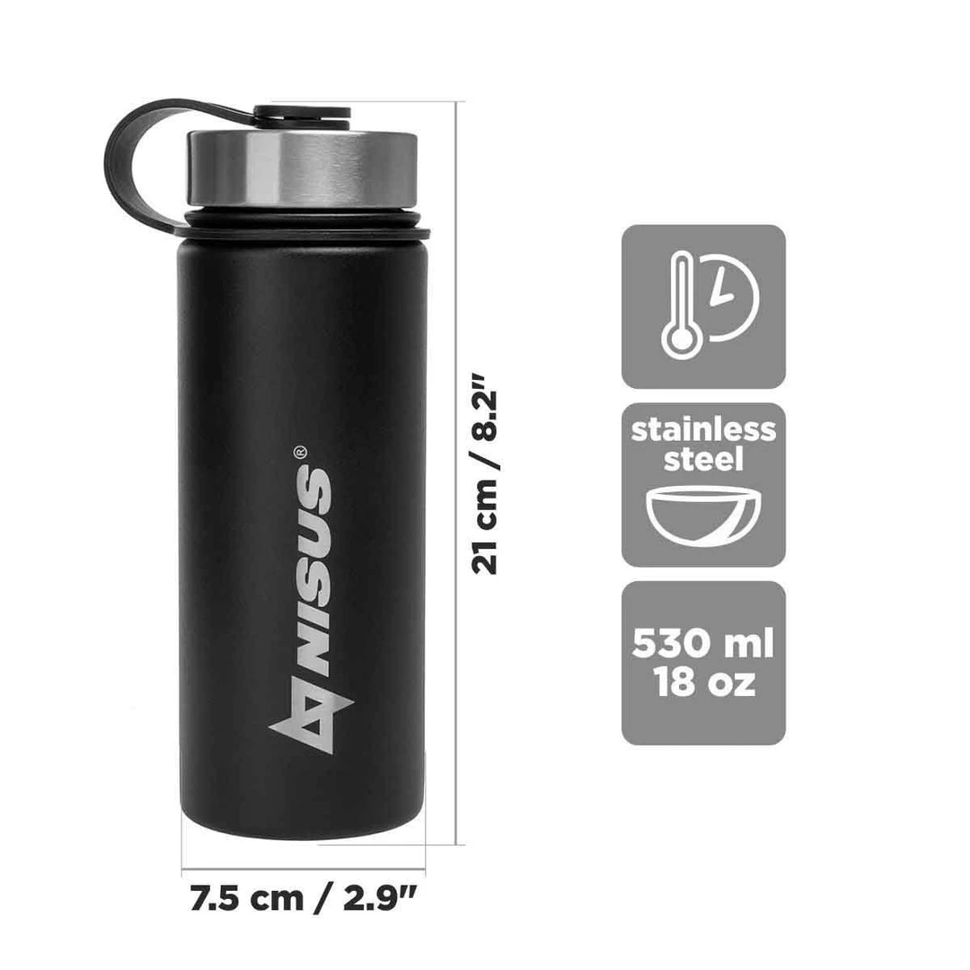 NISUS Insulated Sports Water Bottle | 18 Oz | Stainless Steel | 3 Lid Types | CLEARANCE 25 NISUS Insulated Sports Water Bottle | 18 Oz | Stainless Steel | 3 Lid Types | CLEARANCE