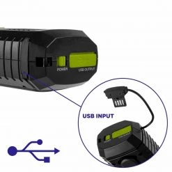 HELIOS Flashlights Portable Micro USB Radio Lantern, Green/Orange