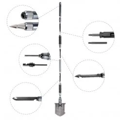 HELIOS Shovels Multifunctional Portable 38-inch Folding Survival Shovel For Camping