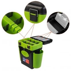 NISUS Ice Fish Boxes & Bait Bucket FishBox 10 Liter SeatBox For Ice Fishing, 2 Compartments