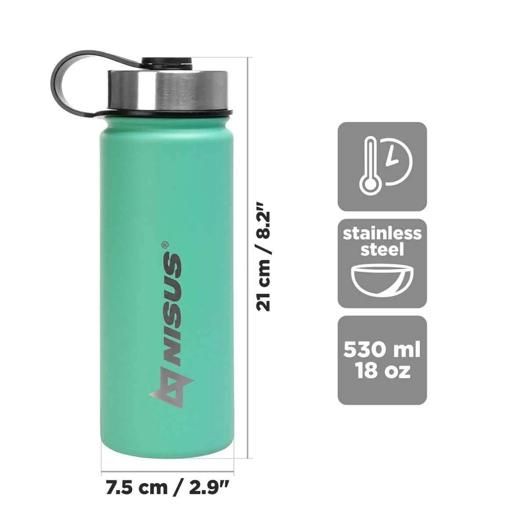 NISUS Insulated Sports Water Bottle | 18 Oz | Stainless Steel | 3 Lid Types | CLEARANCE 5 NISUS Insulated Sports Water Bottle | 18 Oz | Stainless Steel | 3 Lid Types | CLEARANCE