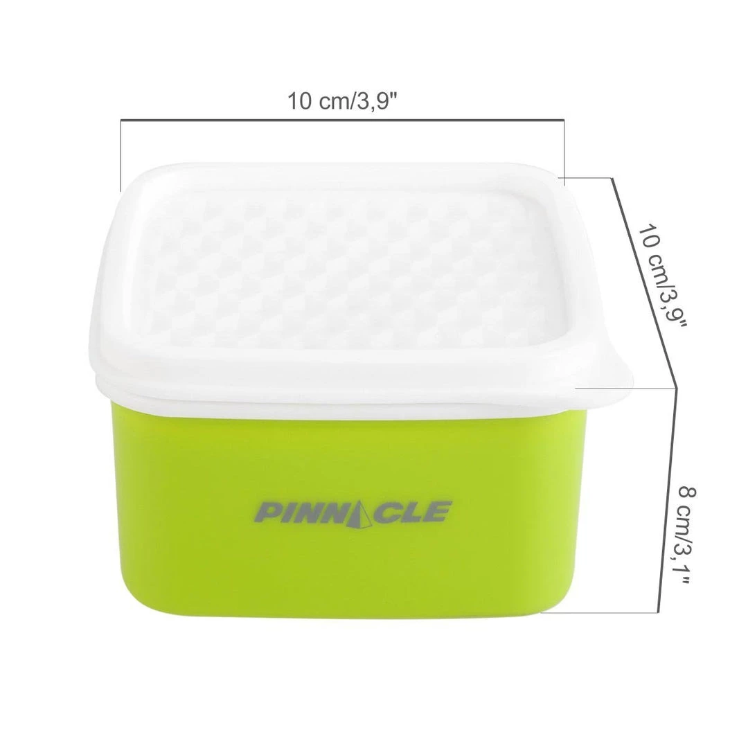 PINNACLE Camp Cookware Passion Compact Set Of 2 Lime Green Plastic Lunch Containers | 8.5 Oz | Insulated Bag | CLEARANCE 5 PINNACLE Camp Cookware Passion Compact Set Of 2 Lime Green Plastic Lunch Containers | 8.5 Oz | Insulated Bag | CLEARANCE